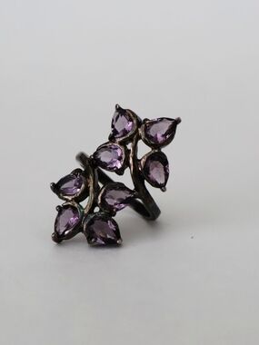 Purple Teardrop Cluster Ring - Women Jewelry